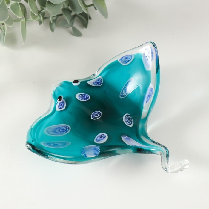 Сувенир стекло Сувенир стекло "Скат с точками" под муранское стекло 13,5х13,8х4 см