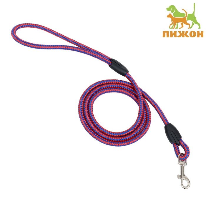 Поводок круглый Поводок круглый "Рябь", 120 х 0,6 см, красно-синий