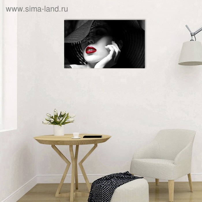 Картина на холсте Картина на холсте "Дама в шляпе" 60*100 см