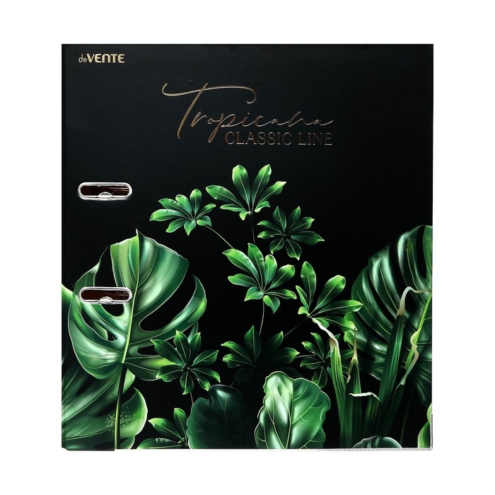 Пaпкa-регистратор А4, 75 мм, deVENTE Tropicana, ламинированый картон, черный/зеленый, разборный Пaпкa-регистратор А4, 75 мм, deVENTE Tropicana, ламинированый картон, черный/зеленый, разборный