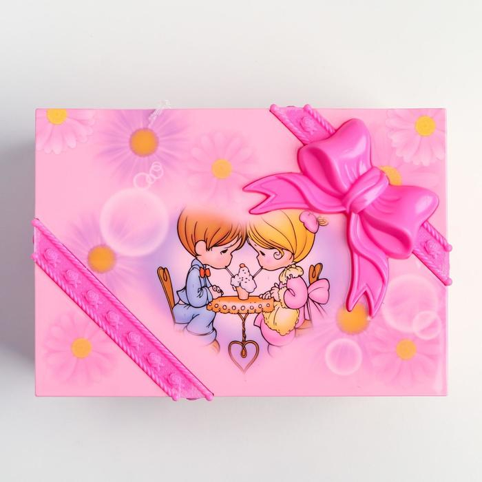 Шкатулка музыкальная Шкатулка музыкальная "Подарок с бантом" 15,5х8х11 см