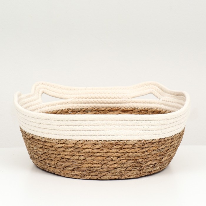 Экологичный лежак  для животных  (хлопок+рогоз),  45 х 37 х 16 см, вес до 25 кг, белая Экологичный лежак  для животных  (хлопок+рогоз),  45 х 37 х 16 см, вес до 25 кг, белая