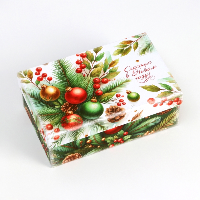 Набор подарочных новогодних коробок 10 в 1 Набор подарочных новогодних коробок 10 в 1 "Ёлочные игрушки", 32,5 х 20 х 12,5 - 12 х 7 х 4 см. Новый год