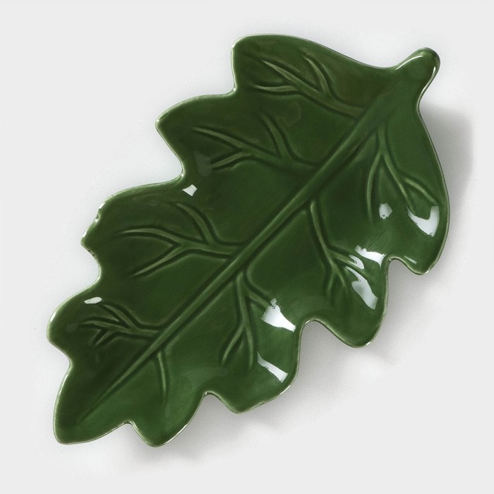 Набор для специй Доляна «Лист», 3 предмета: солонка 80 мл, перечница 80 мл, подставка, цвет зелёный Набор для специй Доляна «Лист», 3 предмета: солонка 80 мл, перечница 80 мл, подставка, цвет зелёный