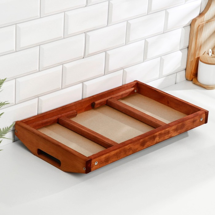 Столик для завтрака складной, 50×30см, с ручками, морёный Столик для завтрака складной, 50×30см, с ручками, морёный