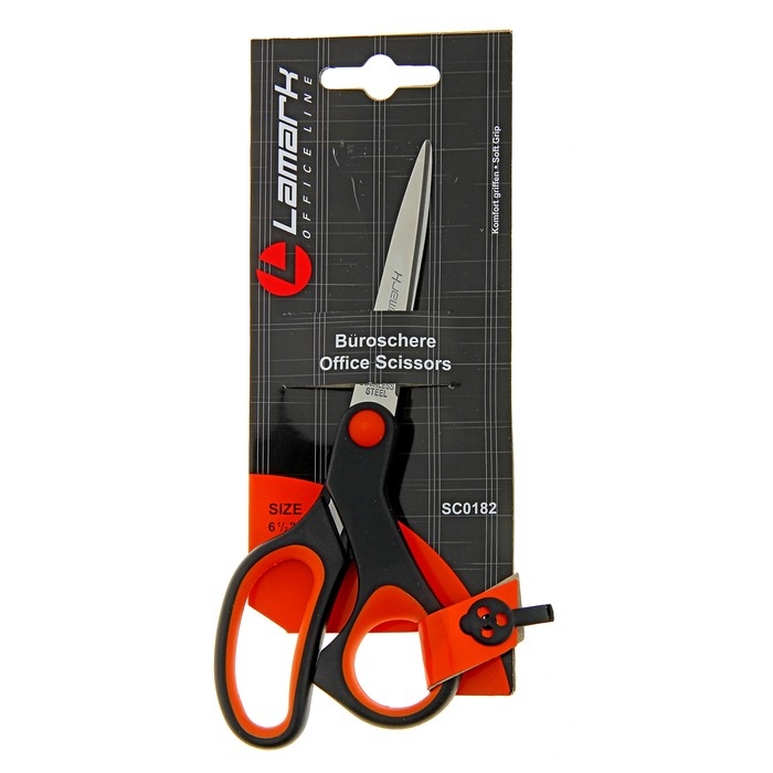 Ножницы Lamark 17.1 см, эргономичные пластиковые ручки с мягкими вставками Ножницы Lamark 17.1 см, эргономичные пластиковые ручки с мягкими вставками