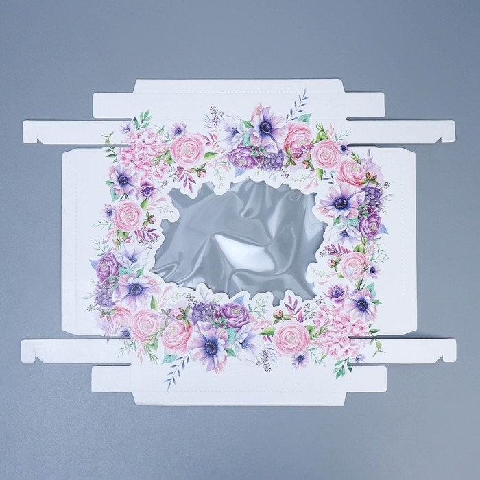 Коробка подарочная, упаковка, «Цветы» , 23.5 х 20.5 х 5.5 см Коробка подарочная, упаковка, «Цветы» , 23.5 х 20.5 х 5.5 см