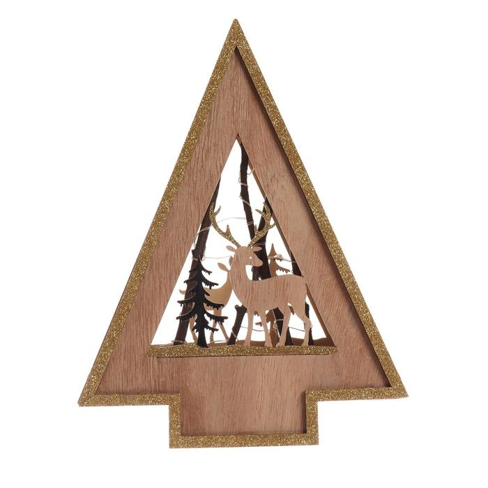Новогодний декор с подсветкой «Ёлочка с оленем» 18×5.5×23 см Новогодний декор с подсветкой «Ёлочка с оленем» 18×5.5×23 см