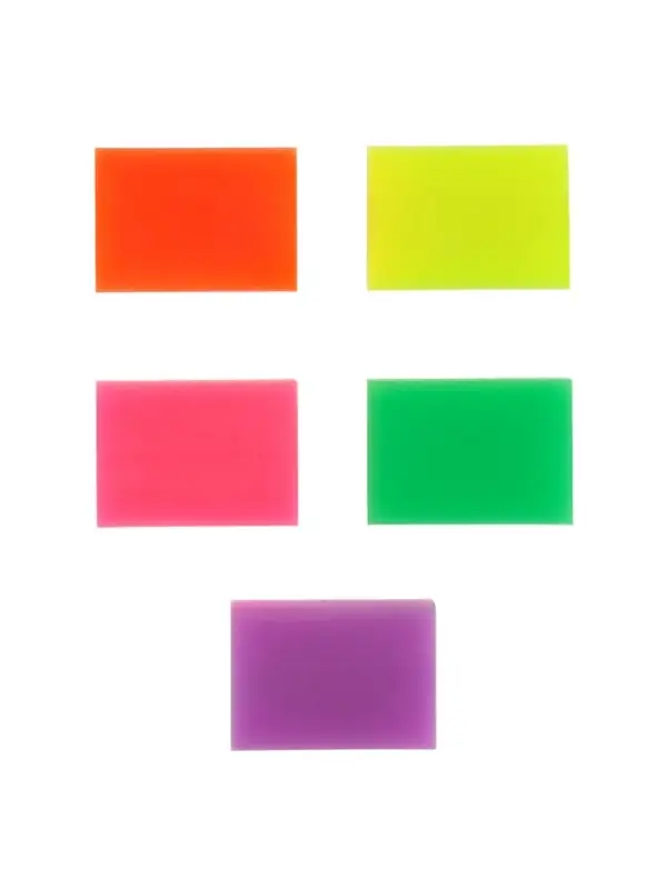 Набор ластиков 5 штук прямоугольных НЕОН 5 цветов (штрихкод на штуке)