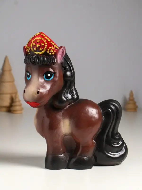 Копилка для денег &laquo;Лошадь в кокошнике&raquo;, гипс, 23&times;17.5&times;10 см, коричневый