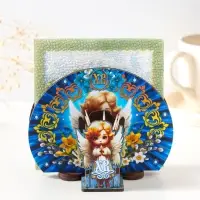 Набор пасхальный салфетница+подставка под зубочистки №1,  10х12,8х5 см; / 3,7х3,7х6,5 см