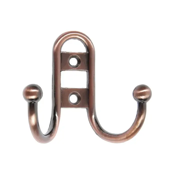 Крючок мебельный ТУНДРА TKd=016, двухрожковый, медь Крючок мебельный ТУНДРА TKd=016, двухрожковый, медь