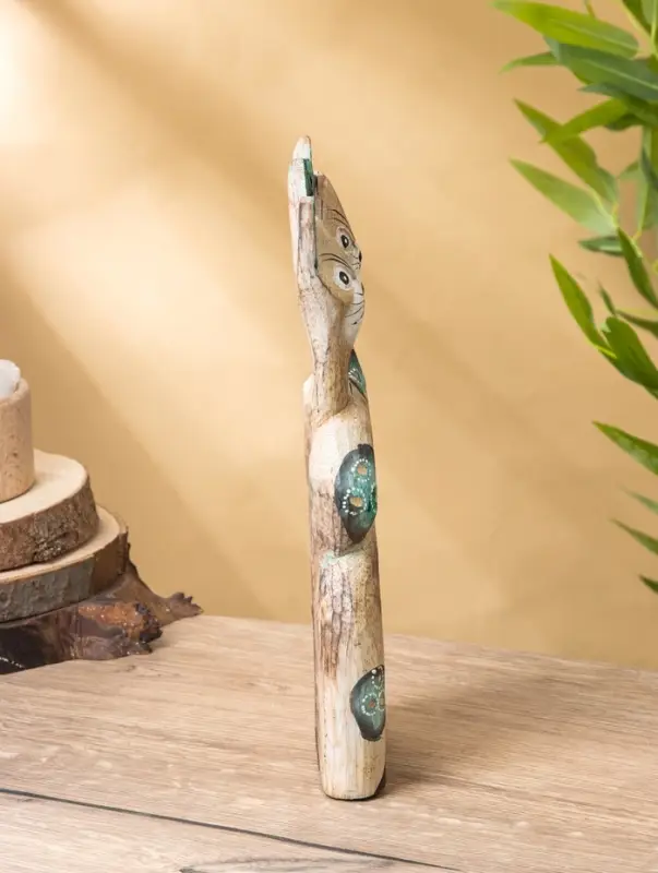 Сувенир интерьерный Сувенир интерьерный "Сиамские кошечки" 12х3х30 см, дерево, цв. зелёный