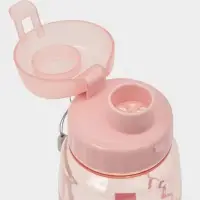 Ланч-бокс, 2 отделения, 2 яруса, с вилкой и ложкой, бутылкой 500мл,20х17х5,5 см,цвет розовый   10949