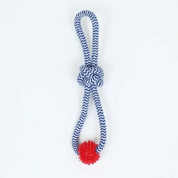Игрушка канатная &laquo;Массажная&raquo;, с узлом, до 65 г, до 30 см, цвет МИКС