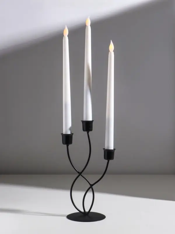 Подсвечник металл на 3 свечи  Подсвечник металл на 3 свечи "Водоросли" d=2,5 см чёрный 9х9х22,5 см