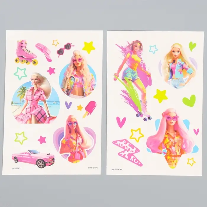 Переводные татуировки детские «Кукла», 2 листа, тату — 28 шт.