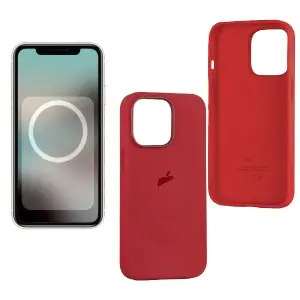 Чехол для iPhone 13 Pro Max Silicone Case 100% ORG Red (MagSafe + анимация NFC) c LOGO