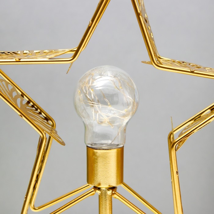 Ночник  Ночник "Звезда" LED от батареек 3хАА золото 22х11х28 см RISALUX