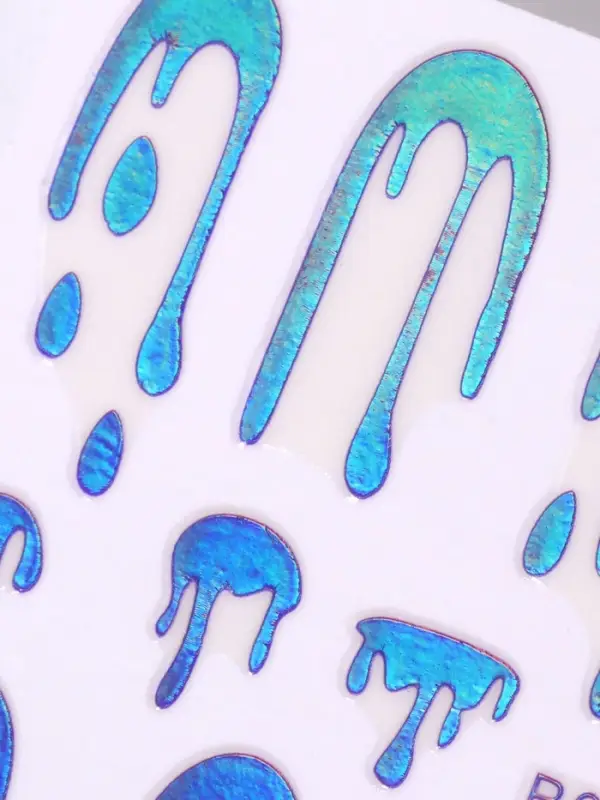 Наклейки для ногтей «Мороженое», голографические, фиолетовые