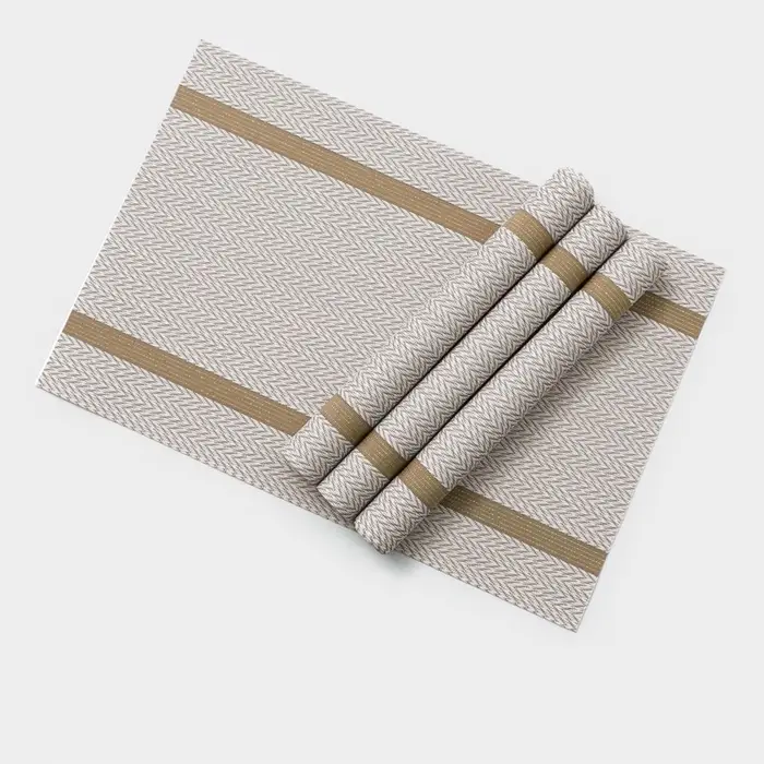 Салфетки сервировочные на стол Доляна &laquo;Рона&raquo;, 4 шт., 45&times;30 см, бежевые