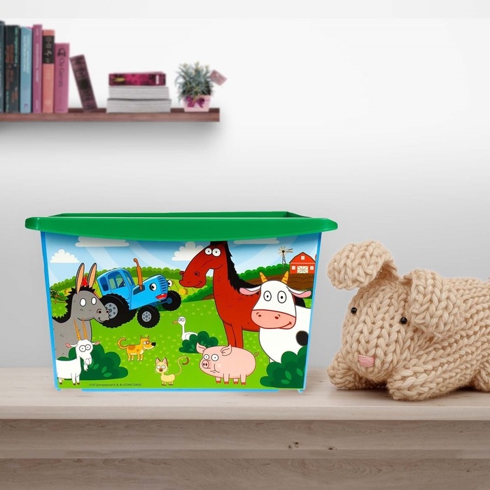 Ящик для игрушек, с крышкой, «Синий трактор», объём 30 л Ящик для игрушек, с крышкой, «Синий трактор», объём 30 л