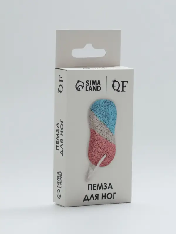 Пемза для педикюра «Бесконечность», с подвесом, 9.5×4.5 см, в коробке, разноцветная