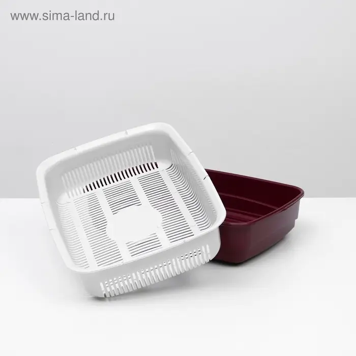 Лоток большой с сеткой Atlantis &laquo;Стандарт&raquo;, 42&times;31&times;10 см, красный