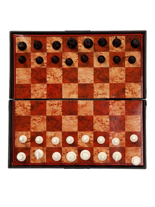 Шахматы 19 х 19 см, король h-3.3 см, d-1.5 см, доска и фигуры пластик Шахматы 19 х 19 см, король h-3.3 см, d-1.5 см, доска и фигуры пластик