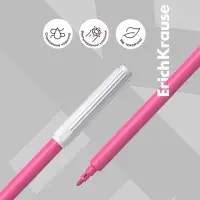 Фломастеры 24 ErichKrause, вентилируемый колпачок, в футляре с европодвесом