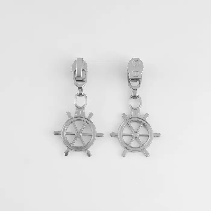 Бегунок для молнии &laquo;Спираль&raquo;, №3, &laquo;Штурвал&raquo;, 10 шт., цвет никель