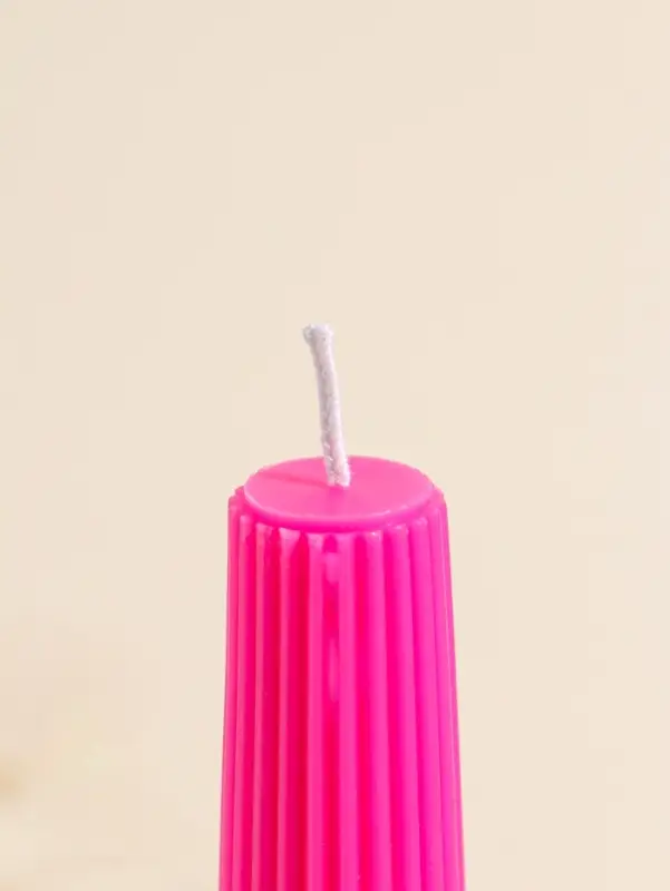 Набор свечей, 3.5х23 см, 2 шт "Башня" ярко-розовый 4х9,5х25 см