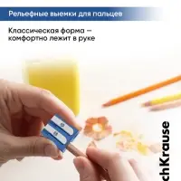 Точилка пластиковая ErichKrause EasySharp Duo, Ice Metallic, МИКС