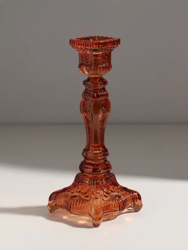 Подсвечник стекло  Подсвечник стекло "Версаль" коньячный d=2 и 4 см 10х10х25 см