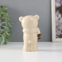 Фигурка керамика &laquo;Мишутка стесняшка в вязаном шарфике, стоит&raquo;, 10.5&times;5&times;5.5 см