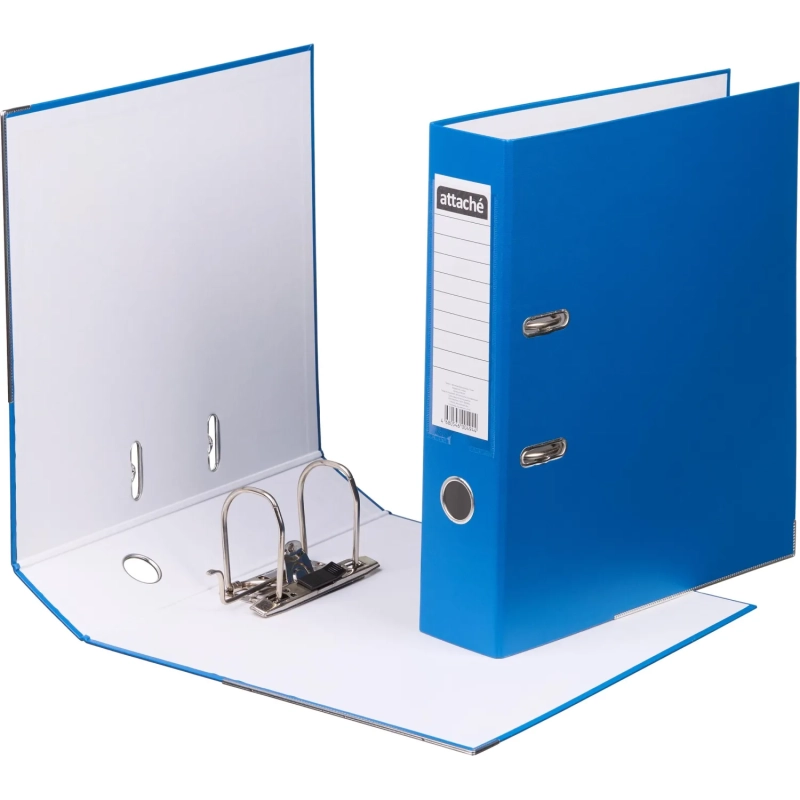 Папка-регистратор ATTACHE(ПВХ+бум)с мет.уголком,75мм,cиний, ПБП1,карм.кор