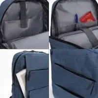Рюкзак городской на молнии, с карманами, отделом для ноутбука, USB портом, 30&times;12&times;43 см, синий
