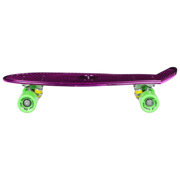 Пенниборд ONLYTOP, 56х15 см, колёса PU 60х45 мм, алюминиевая рама, цвет фиолетовый Пенниборд ONLYTOP, 56х15 см, колёса PU 60х45 мм, алюминиевая рама, цвет фиолетовый