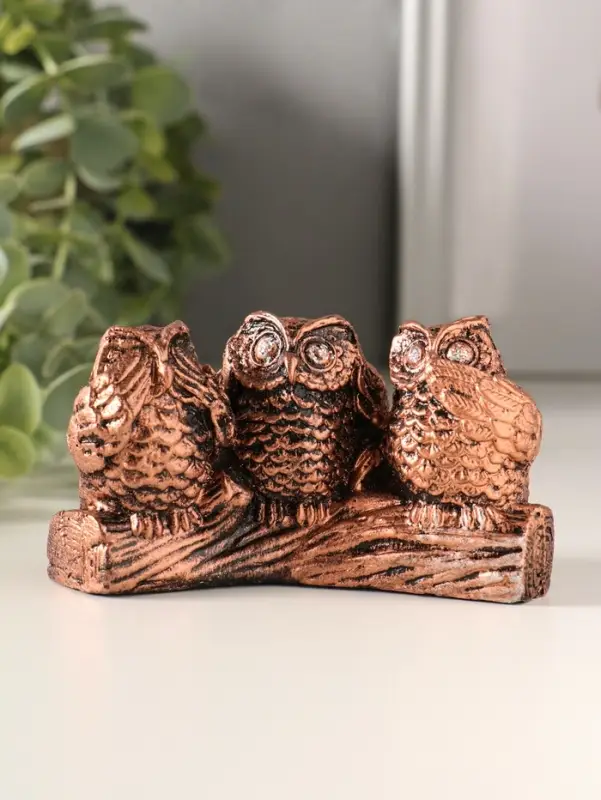 Сувенир Три совы, микс, 5,5х9х4см