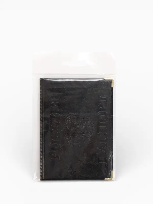 Обложка для паспорта, пвх, 9.5&times;0.5&times;13.5 см, чёрный