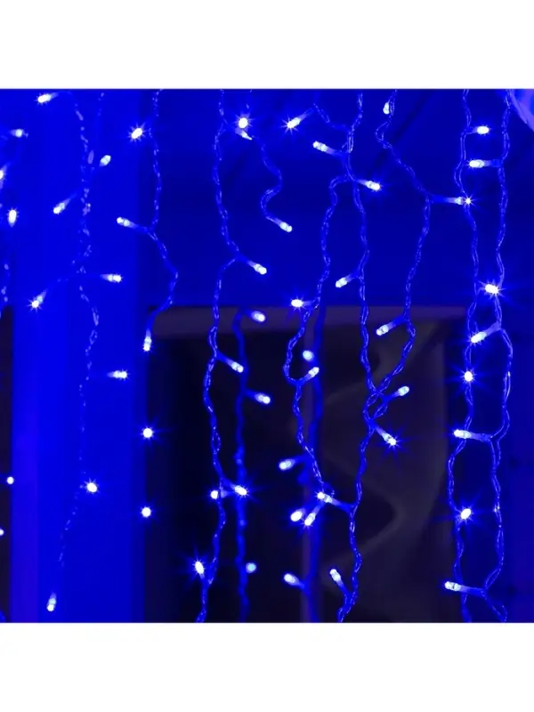 Гирлянда &laquo;Бахрома&raquo; 3&times;0.9 м, IP44, УМС, прозрачная нить, 232 LED, свечение синее, 220 В