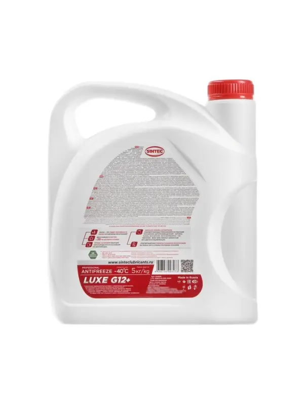 Антифриз Sintec Luxe красный G12+, 5 л