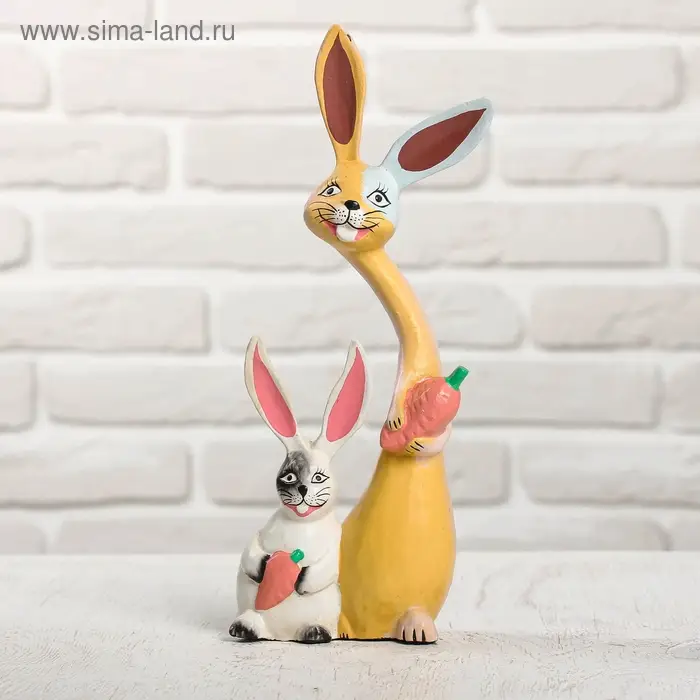 Сувенир дерево Сувенир дерево "Зайчики с морковкой" 13х5х30 см