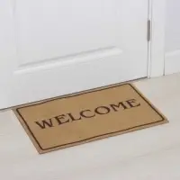 Коврик придверный Доляна Welcome, без окантовки, 40&times;60 см, бежевый