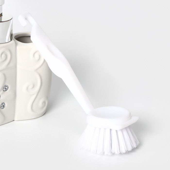 Дозатор для моющего средства с подставкой для губки и щётки Доляна «Блеск», 200 мл Дозатор для моющего средства с подставкой для губки и щётки Доляна «Блеск», 200 мл