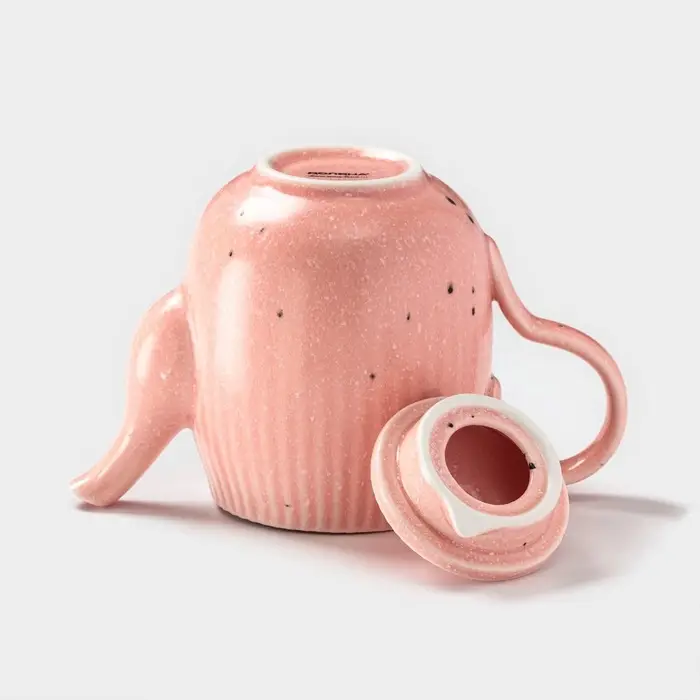 Заварочный чайник Доляна &laquo;Коралл&raquo;, 600 мл, фарфор, розовый