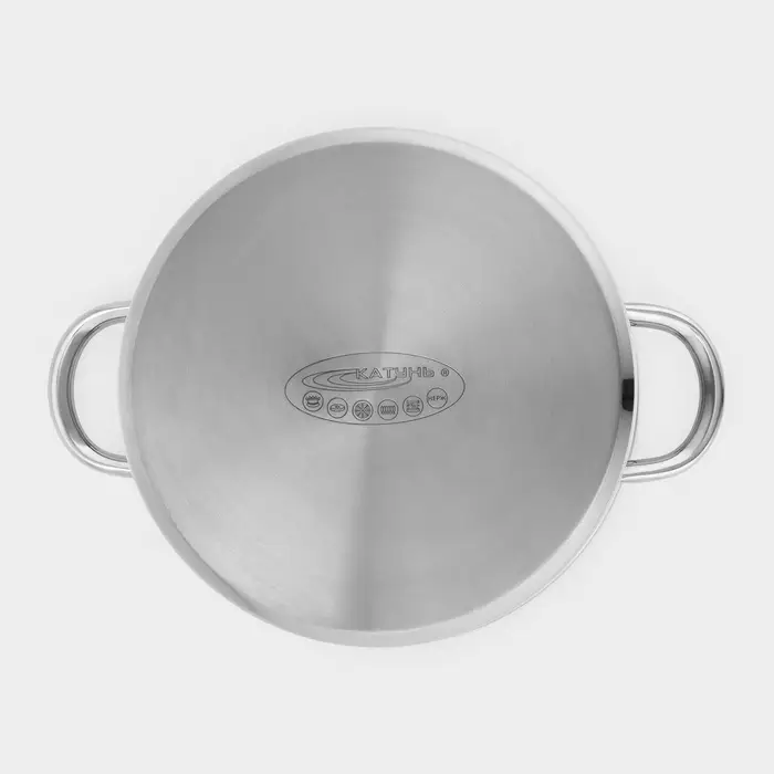 Кастрюля Катунь &laquo;Гретта&raquo;, 7.3 л, d=22 см, с крышкой, капсульное дно, индукция, нержавеющая сталь, AISI - 201, хромированная