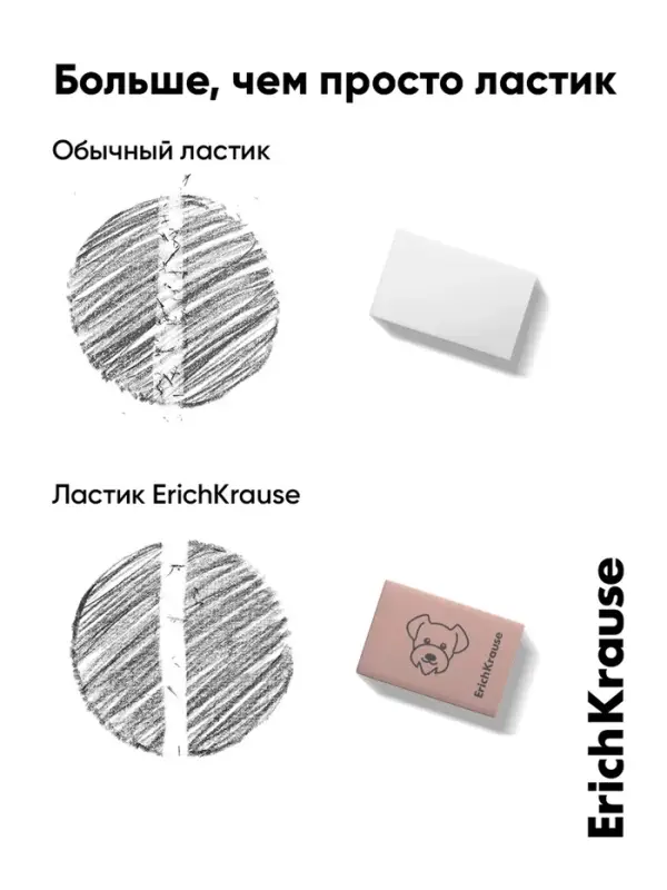 Ластик ErichKrause Cutie, 32&times;21&times;11 мм, мягкий, микс