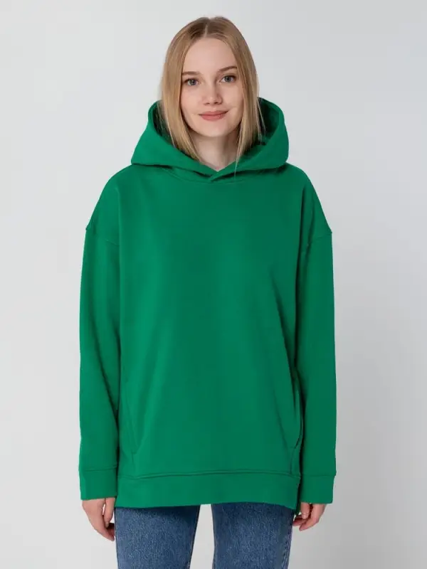 Худи оверсайз унисекс Tolla, зеленое, размер XS/S