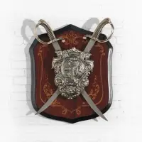 Панно на стену &laquo;Геральдика. Лев и две сабли&raquo;, декор настенный, щит декоративный